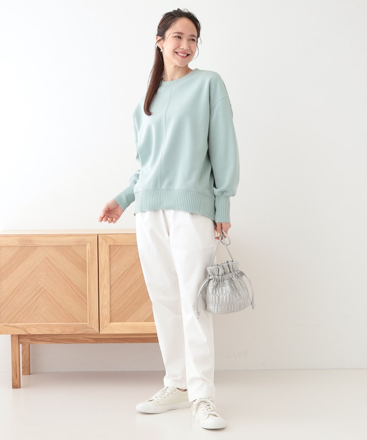 シューラルー(SHOO・LA・RUE)の【洗える/S-LL】長めのリブでお袖すっきり 異素材トップス7