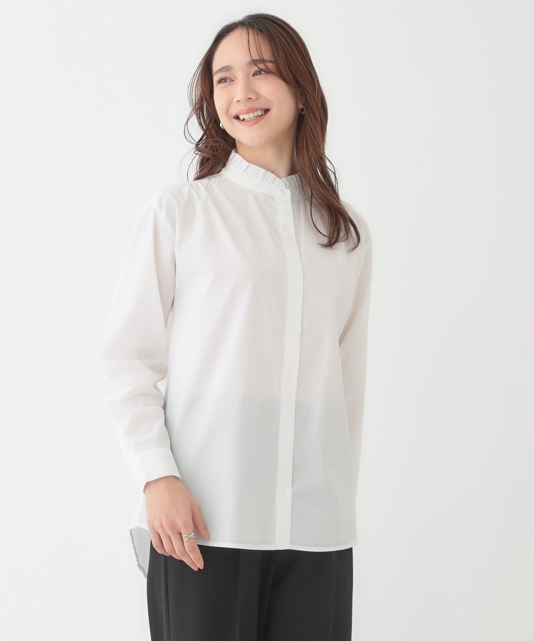 シューラルー(SHOO・LA・RUE)のすっきり好印象 フリルスタンドブラウス1