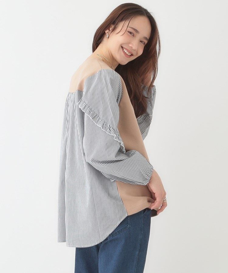 シューラルー(SHOO・LA・RUE)の【S-LL】一枚でサマ見え お袖フリル ストライプトップス6