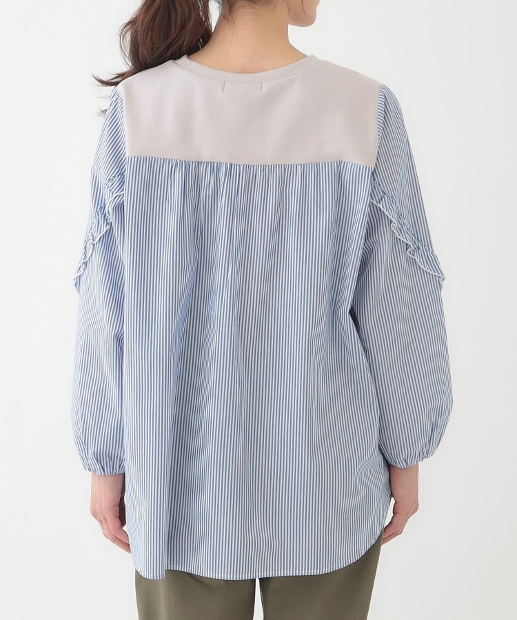 シューラルー(SHOO・LA・RUE)の【S-LL】一枚でサマ見え お袖フリル ストライプトップス15