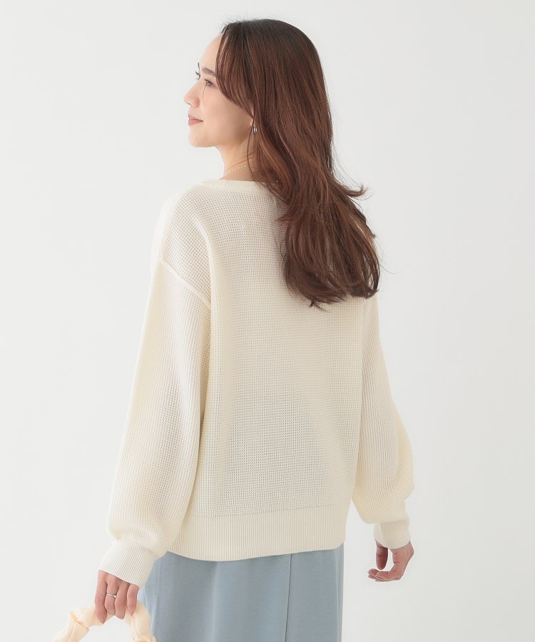 シューラルー(SHOO・LA・RUE)の【洗える/S-LL】ワッフル編みドロップショルダーニット2