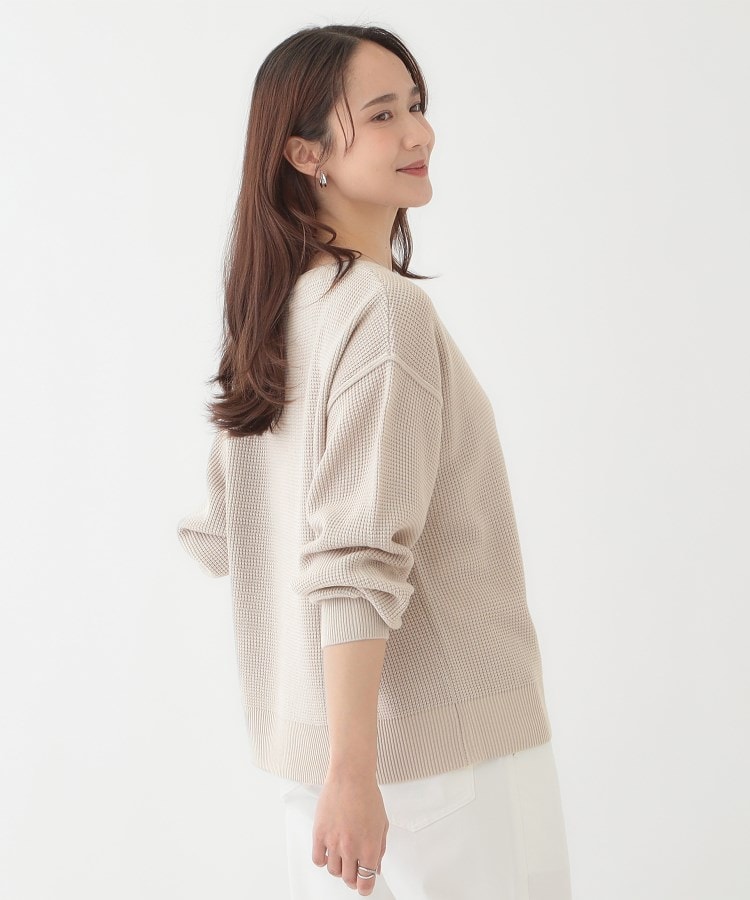 シューラルー(SHOO・LA・RUE)の【洗える/S-LL】ワッフル編みドロップショルダーニット6