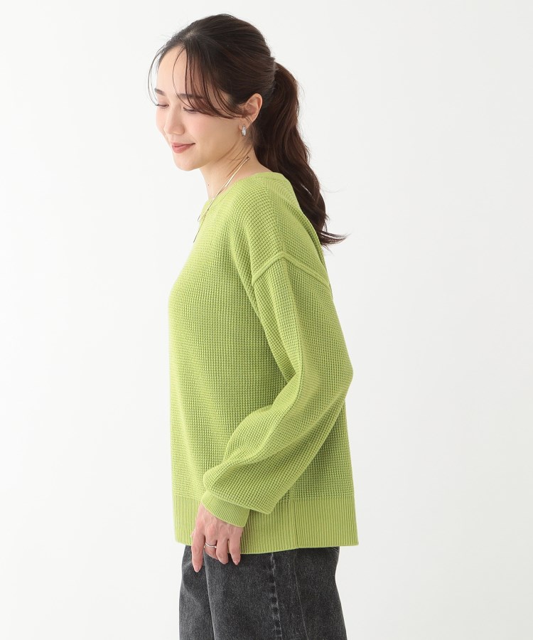 シューラルー(SHOO・LA・RUE)の【洗える/S-LL】ワッフル編みドロップショルダーニット10