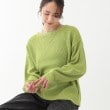シューラルー(SHOO・LA・RUE)の【洗える/S-LL】ワッフル編みドロップショルダーニット ミントグリーン(021)