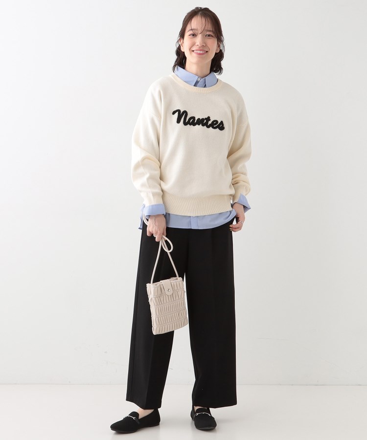 シューラルー(SHOO・LA・RUE)の【洗える/S-LL/ちくちくしにくい】ロゴ入りスウェットライクニット15