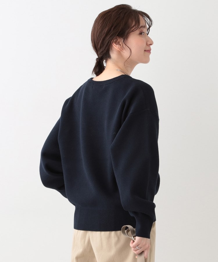 洗える/S-LL/ちくちくしにくい】ロゴ入りスウェットライクニット