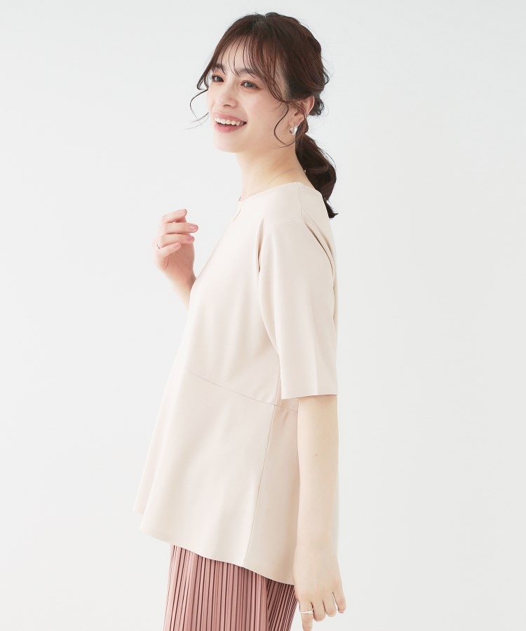 シューラルー(SHOO・LA・RUE)の【ひんやり/UV】インせず着られる とろみペプラム5分袖トップス6