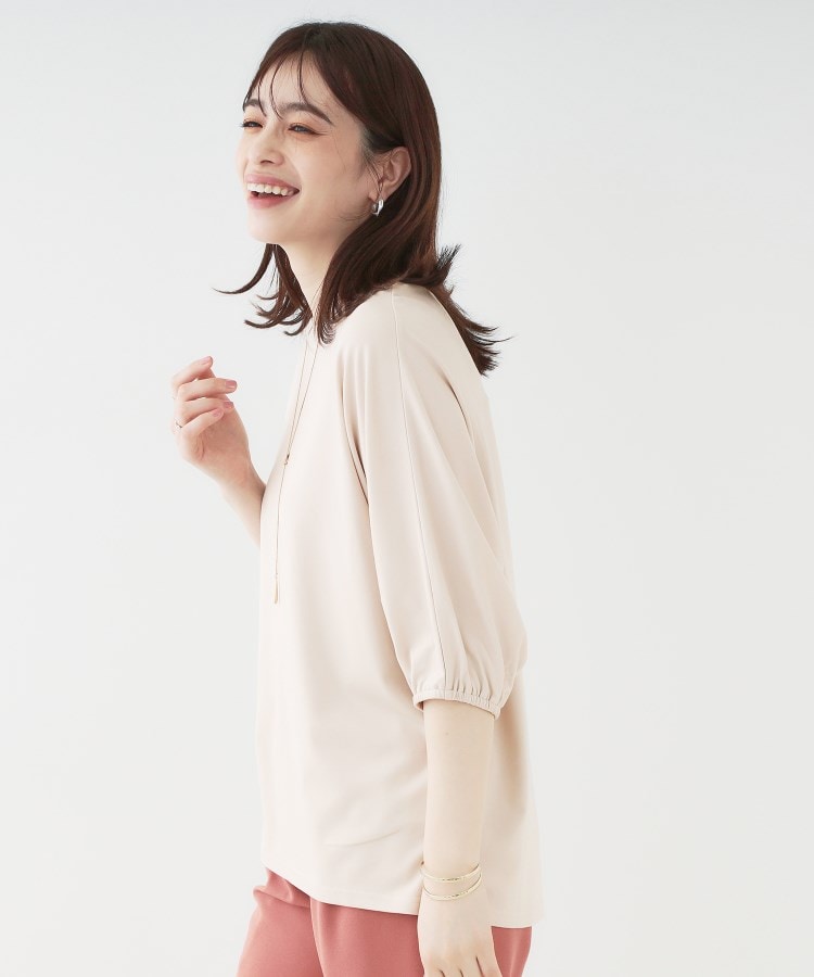シューラルー(SHOO・LA・RUE)の【接触冷感/UV/二の腕カバー】肘まで隠れるとろみドルマン5分袖トップス10