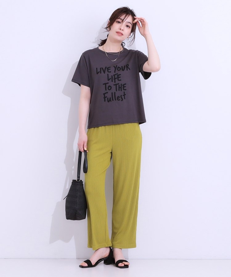シューラルー(SHOO・LA・RUE)の【S-LL】さらっと穿けて動きやすい リブイージーパンツ7