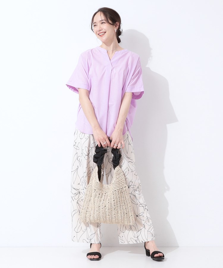 シューラルー(SHOO・LA・RUE)の【洗える/S-LL/UV/吸水速乾】洗濯後しわになりにくい フレンチコアリネンブレンド ドルマンシャツ11