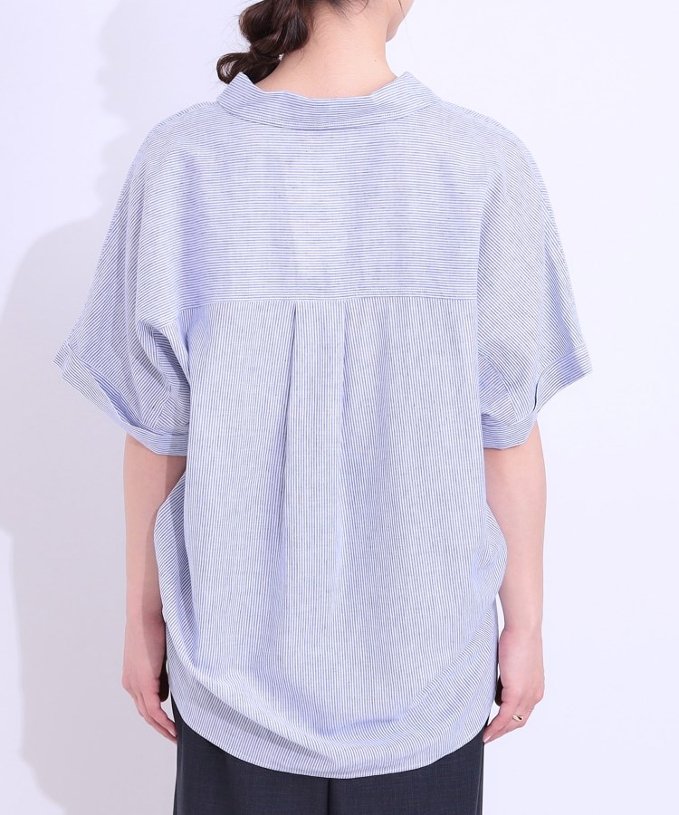 シューラルー(SHOO・LA・RUE)の【S-LL/UV/接触冷感/抗菌防臭】体型を自然にカバー フレンチリネンブレンド襟付ドルマンシャツ27