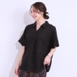 シューラルー(SHOO・LA・RUE)の【S-LL/UV/接触冷感/抗菌防臭】体型を自然にカバー フレンチリネンブレンド襟付ドルマンシャツ5