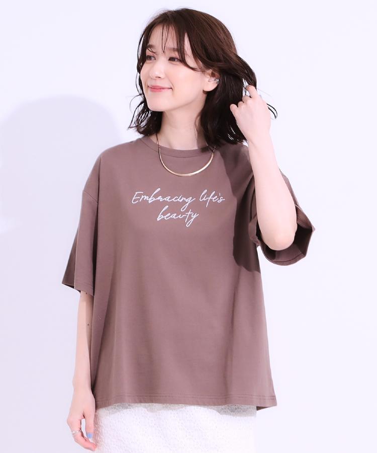 シューラルー(SHOO・LA・RUE)の【選べる4柄】コットンプリントロゴTシャツ5