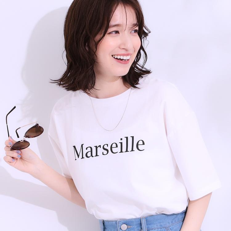 シューラルー(SHOO・LA・RUE)の【選べる4柄】コットンプリントロゴTシャツ Ｔシャツ