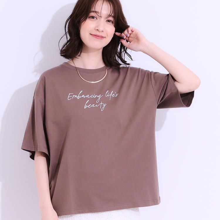 シューラルー(SHOO・LA・RUE)の【選べる4柄】コットンプリントロゴTシャツ Ｔシャツ