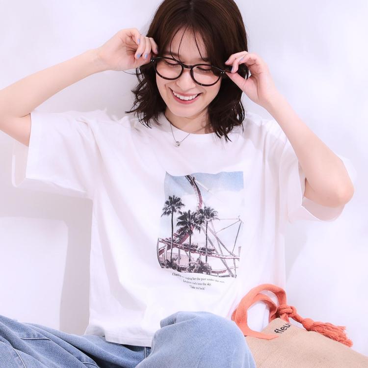 シューラルー(SHOO・LA・RUE)の【選べる4柄】コットンプリントロゴTシャツ Ｔシャツ