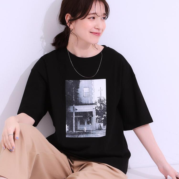 シューラルー(SHOO・LA・RUE)の【選べる4柄】コットンプリントロゴTシャツ Ｔシャツ