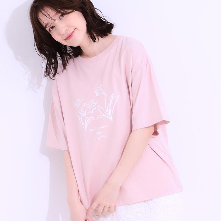 シューラルー(SHOO・LA・RUE)の【選べる4柄】コットンプリントロゴTシャツ Ｔシャツ