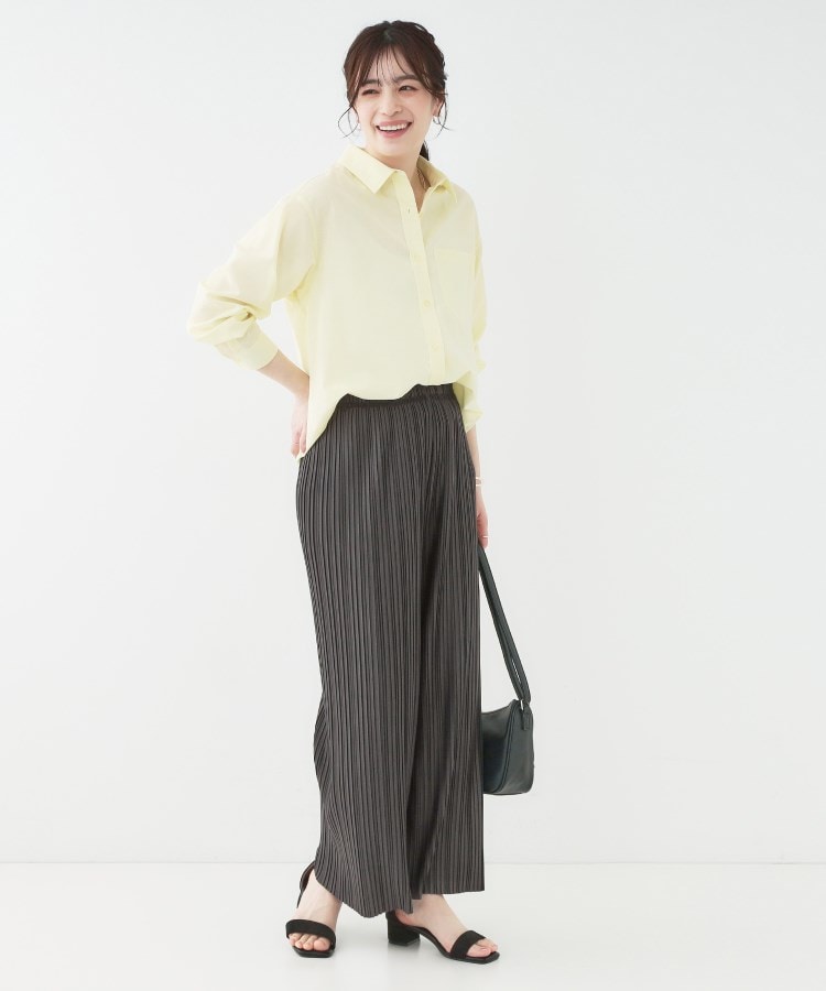 シューラルー(SHOO・LA・RUE)の【洗える/S-LL】楽してほっそり見え カットプリーツパンツ7