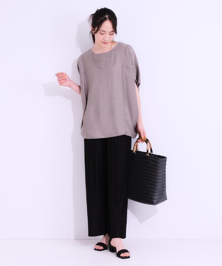 シューラルー(SHOO・LA・RUE)の【洗える/S-LL】楽してほっそり見え カットプリーツパンツ29