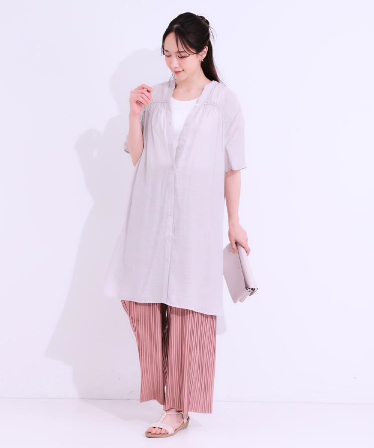 シューラルー(SHOO・LA・RUE)の【洗える/S-LL】楽してほっそり見え カットプリーツパンツ31