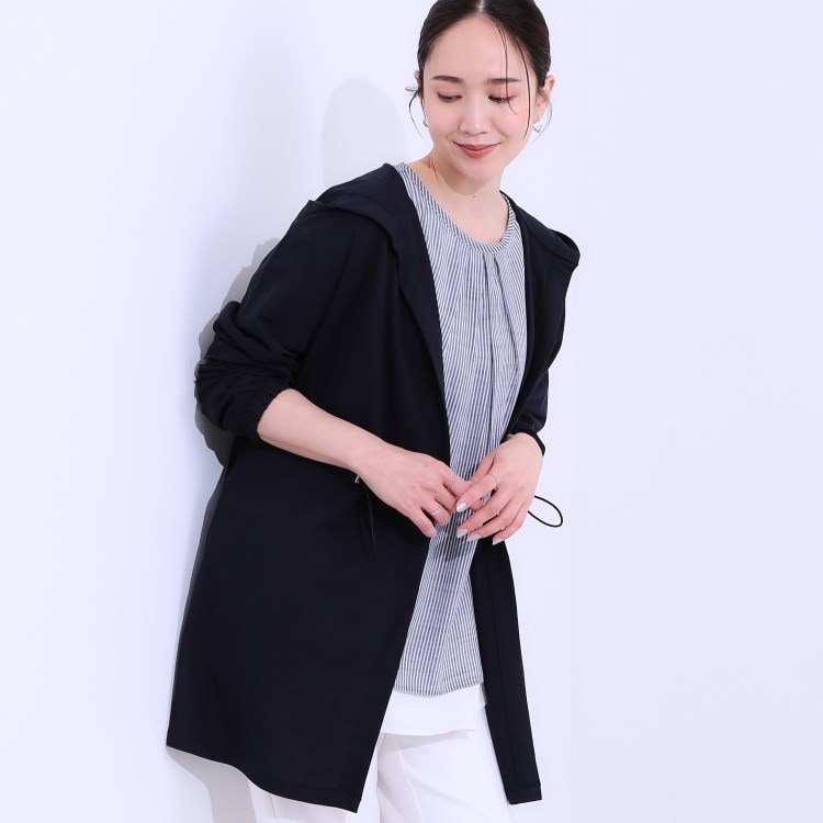 シューラルー(SHOO・LA・RUE)の【S-LL/ひんやり/UV】さっと羽織れる お尻が隠れるフード付きパーカ パーカー