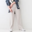 シューラルー(SHOO・LA・RUE)の【洗える/S-LL】やわらか楽ちん カットリブパンツ ライトベージュ(051)