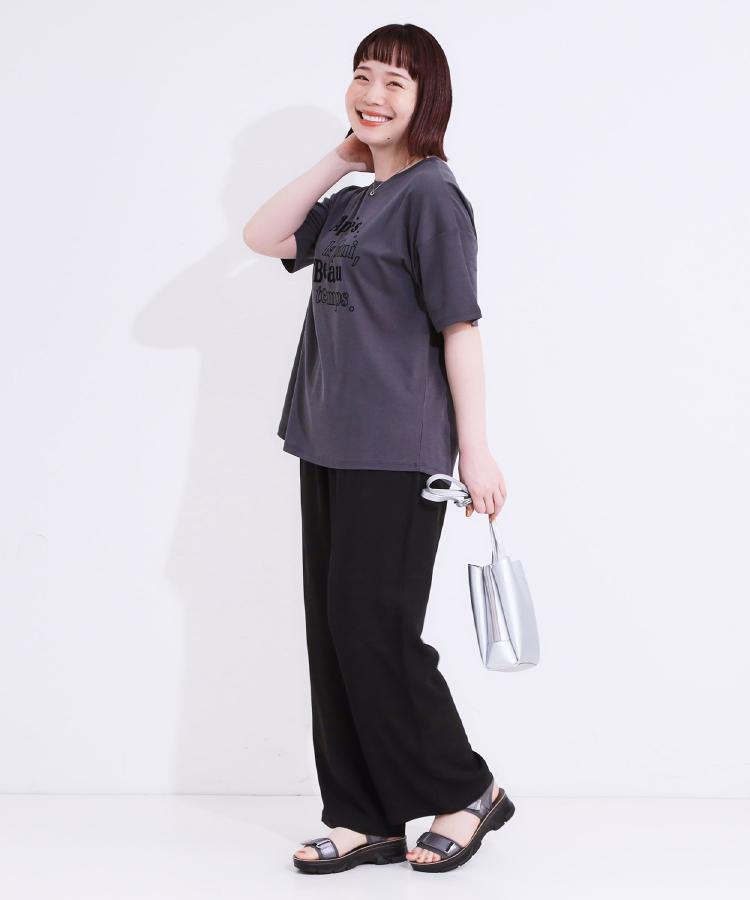 シューラルー(SHOO・LA・RUE)の【洗える/接触冷感/UV/SS-3L】さらさらぷるんワイドパンツ19