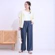 シューラルー(SHOO・LA・RUE)の【洗える/S-LL】ウエストゴムが楽ちん さらさらワイドデニム3