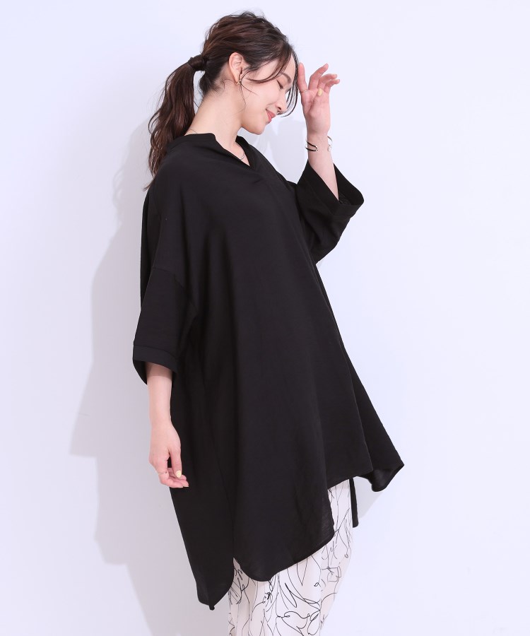 シューラルー(SHOO・LA・RUE)の【洗える/S-LL/接触冷感】涼しく楽に体型カバー　ゆったりチュニックワンピース2