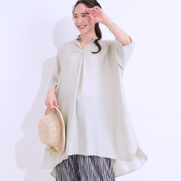 シューラルー(SHOO・LA・RUE)の【洗える/S-LL/接触冷感】涼しく楽に体型カバー　ゆったりチュニックワンピース チュニック