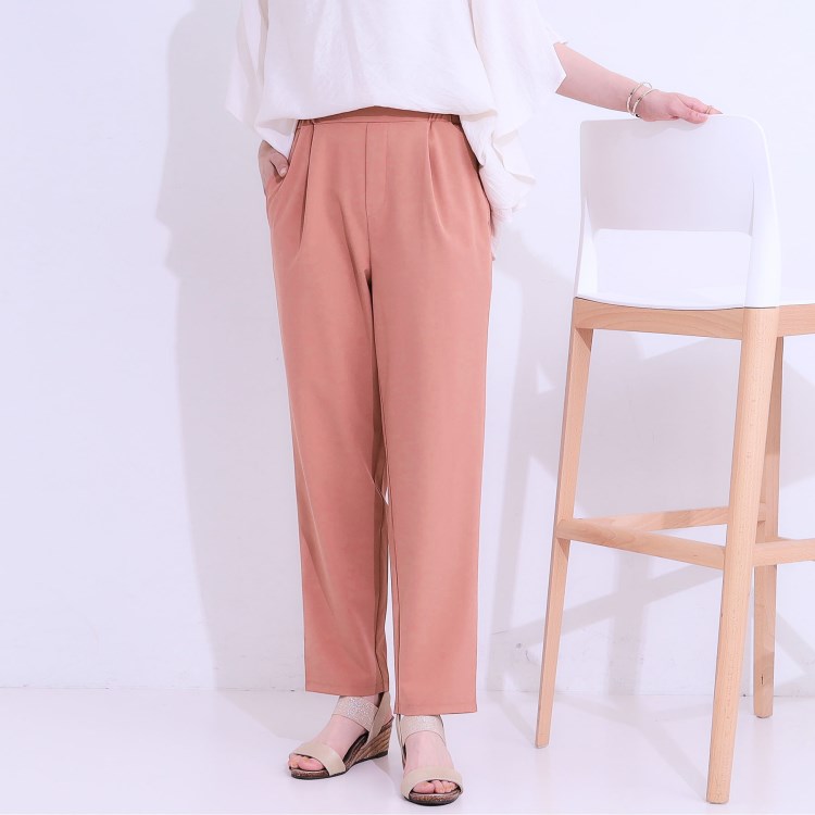 シューラルー(SHOO・LA・RUE)の【SS-3L/ひんやり/吸水速乾/UV】軽量でさらりと穿ける テーパードパンツ フルレングスパンツ