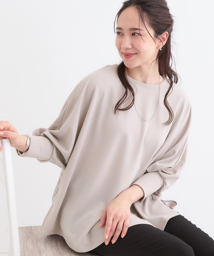 シューラルー(SHOO・LA・RUE)の【洗える/S-LL】体型カバーにも ゆるりと着られる ドルマントップス グレー(012)