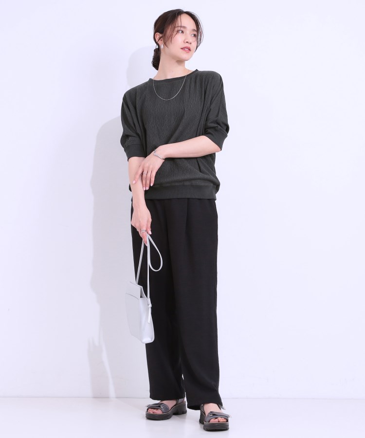 S-LL】ゆるシルエットが心地よい リブドルマントップス S-LL】ゆるシルエットが心地よい リブドルマントップス