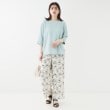 シューラルー(SHOO・LA・RUE)の【洗える/S-LL】表面感が魅力 インせず決まる 裾タック5分袖トップス15