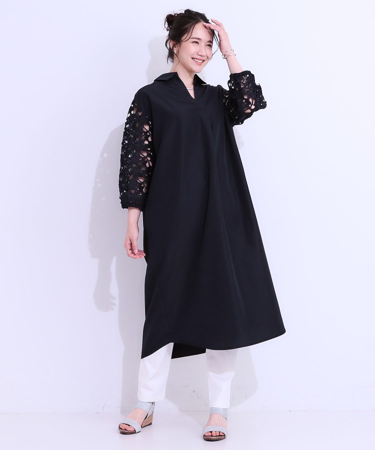 シューラルー(SHOO・LA・RUE)の袖レースが上品なシャツワンピース6