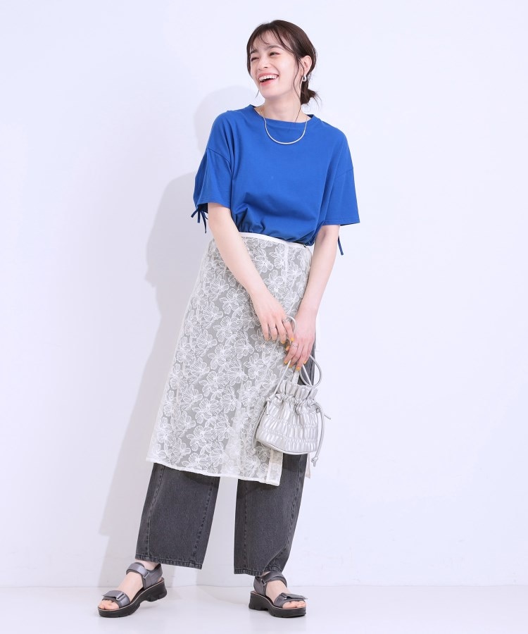 洗える】チュール刺繍ラップスカート(ミモレスカート) | SHOO 洗える】チュール刺繍ラップスカート(ミモレスカート) | SHOO