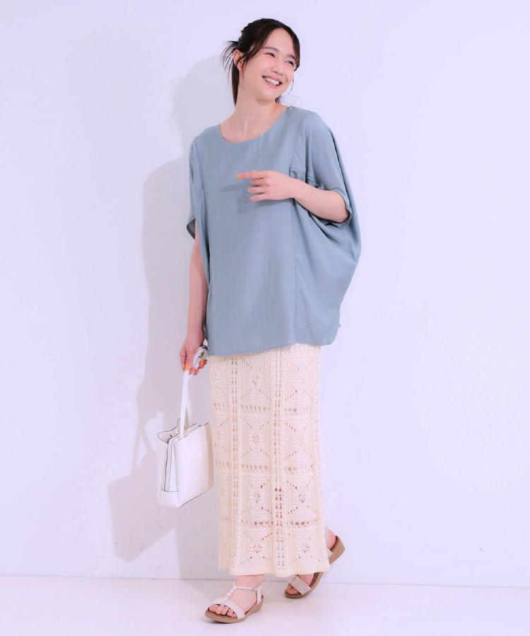 シューラルー(SHOO・LA・RUE)の【S-LL/ひんやり/体型カバー】ゆるシルエットが心地よい ドルマンブラウス11