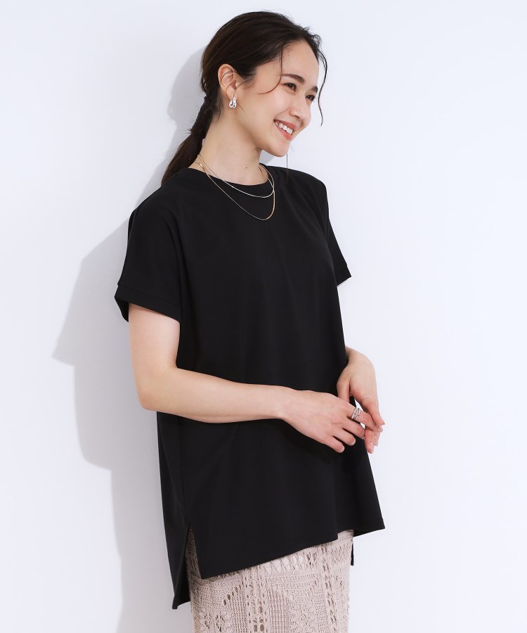 シューラルー(SHOO・LA・RUE)の【洗える/S-LL/ひんやり/UV】汗をかいても気になりにくい スリットトップス15