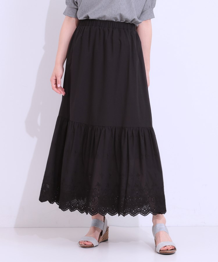 シューラルー(SHOO・LA・RUE)のスカラップレースが華やか コットンティアードスカート5