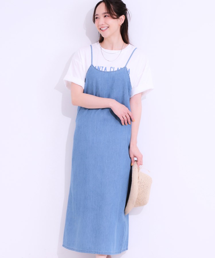 独特な店 ライトデニムキャミワンピース（マキシ・ロングワンピース シングルカード