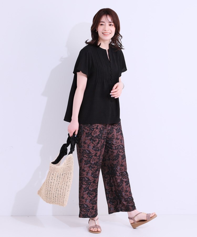 シューラルー(SHOO・LA・RUE)の【洗える/S-LL】ふわりシルエットが涼しげ フロントボタンブラウス7
