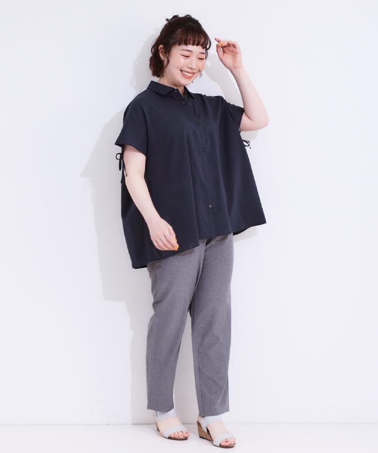 シューラルー(SHOO・LA・RUE)の【S-LL/接触冷感】後ろ姿も抜かりなく インせず着られる バックギャザーシャツ34