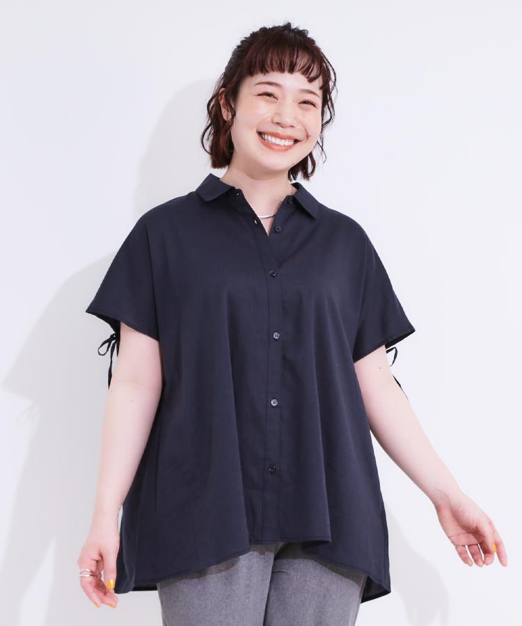 シューラルー(SHOO・LA・RUE)の【S-LL/接触冷感】後ろ姿も抜かりなく インせず着られる バックギャザーシャツ32
