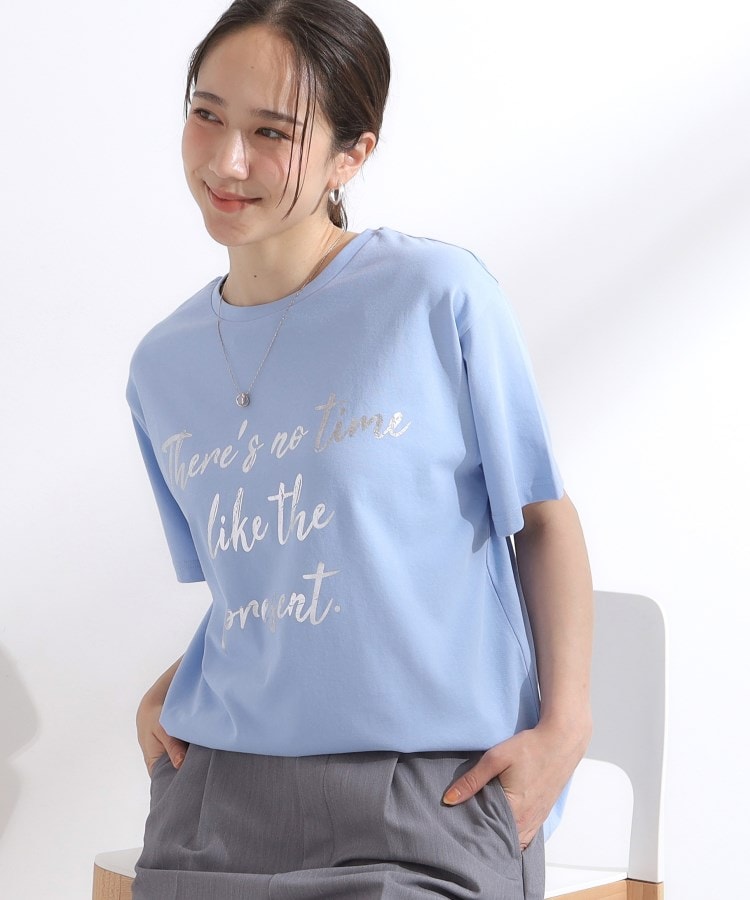 シューラルー(SHOO・LA・RUE)のひんやりプリントTシャツ ブルー(091)