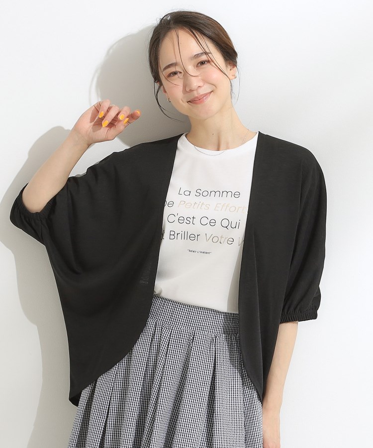 シューラルー(SHOO・LA・RUE)の【ひんやり/UV/さらさらタッチ】女性らしさ漂う 5分袖ボレロカーディガン5