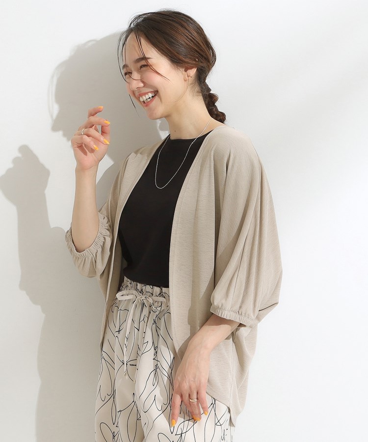 シューラルー(SHOO・LA・RUE)の【ひんやり/UV/さらさらタッチ】女性らしさ漂う 5分袖ボレロカーディガン10
