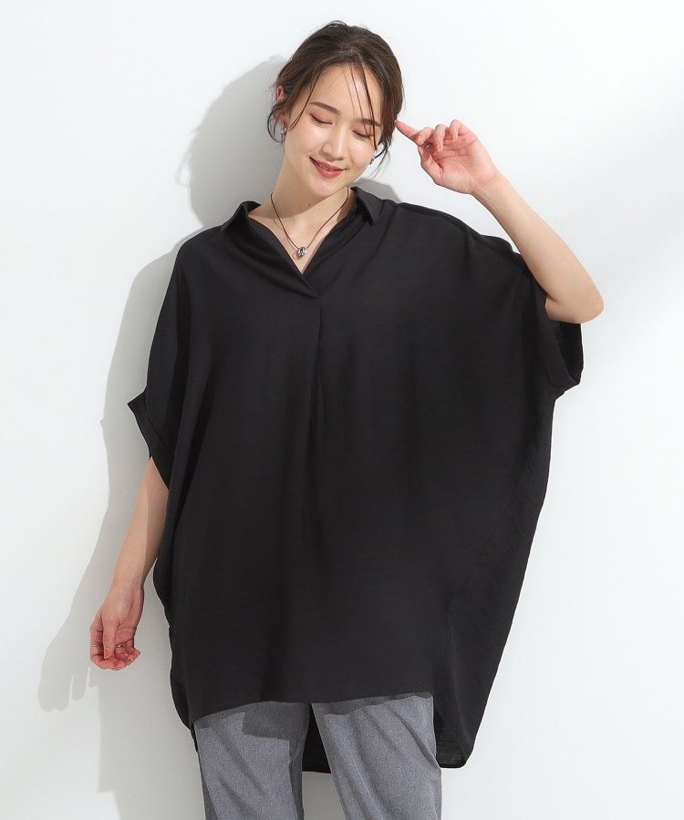 シューラルー(SHOO・LA・RUE)の【ひんやり】身体のラインをきれいに見せるコクーンシルエットワンピース5