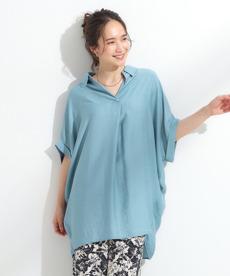 シューラルー(SHOO・LA・RUE)の【ひんやり】身体のラインをきれいに見せるコクーンシルエットワンピース13