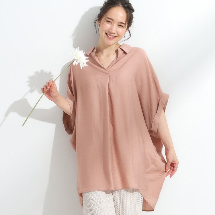 シューラルー(SHOO・LA・RUE)の【ひんやり】身体のラインをきれいに見せるコクーンシルエットワンピース チュニック
